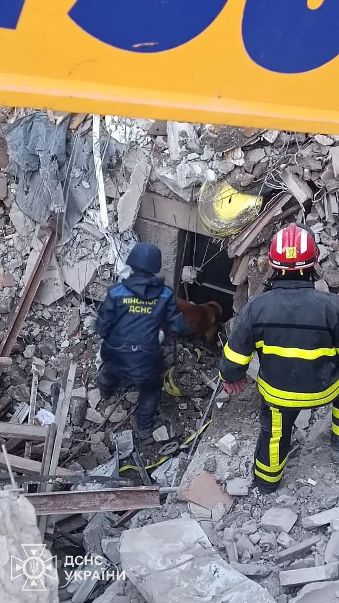 Людей, яки могли опинитися під завалами, шукають рятувальники з кінологами.